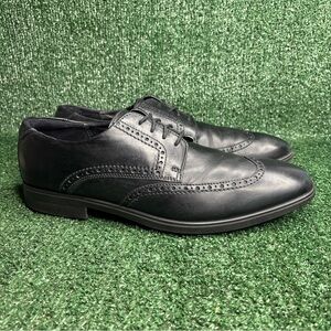 Ecco Mens Black Leather Wingtip Oxford Dress Shoes Size 47 / 13